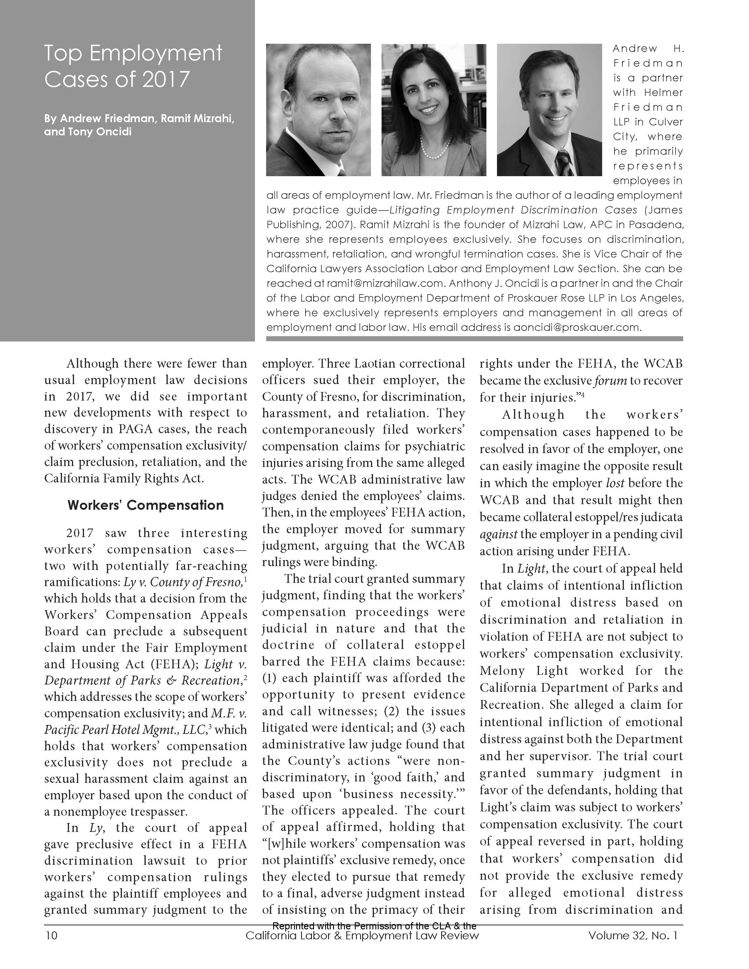Image of Labor and Employment Law Article